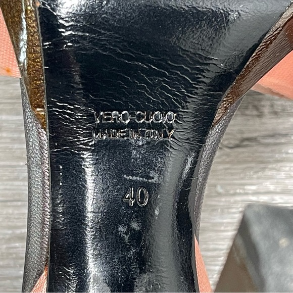 Rene Caovilla Satin Heels with Swarovski Crystals Pink/Brown Size 40 or US10 - Picture 5 of 9